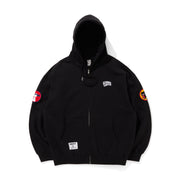 EMBROIDERED LOGO ZIP UP COTTON HOODIE